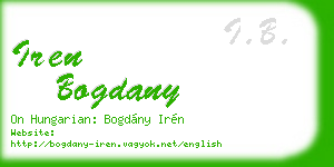 iren bogdany business card