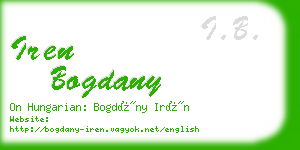 iren bogdany business card